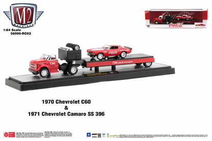 Coca-Cola-1970 Chevrolet C60 &amp; 1970 Chevrolet Camaro SS 396 (M2 Machines Auto-Haulers 56000-RCO2)