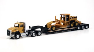 Caterpillar CT660 Day Cab Tractor with Lowboy Trailer and Cat 163H Motor Grader (DM84414)