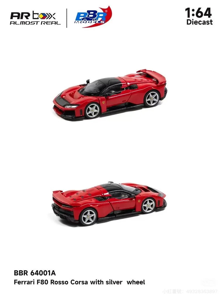 (PRE-ORDER 2027) BBR x Almost Real 1:64 Ferrari F80 – Rosso Corsa – Silver Wheels – APA XPO 2026 Exclusive – BBR64001A
