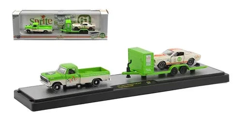 Fanta-1970 Ford C-600 Truck w-1964 Ford Econoline Gasser (M2 Machines Auto-Haulers 56000-TW06)