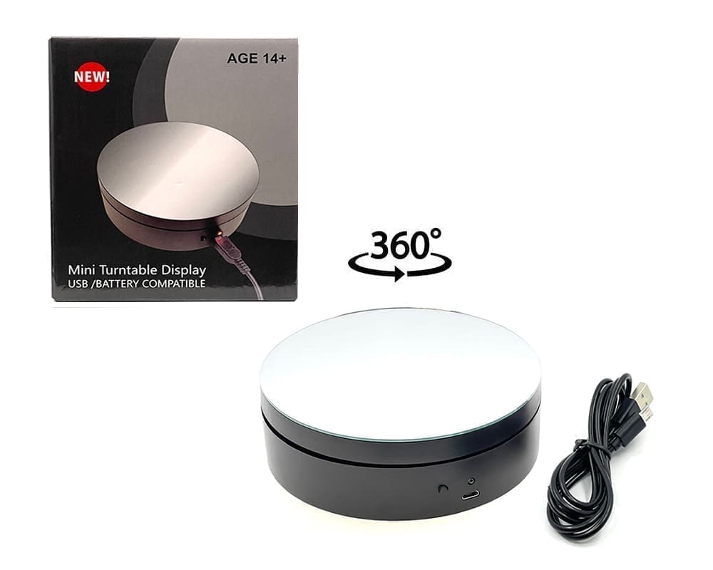 Mini Turntable Display 4.75″ – Mirror Top – Nice Car Collection