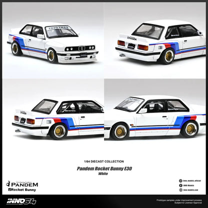 (PRE-ORDER 2026) Pandem Rocket Bunny BMW E30 White – INNO64 1:64 IN64-E30P-WHI