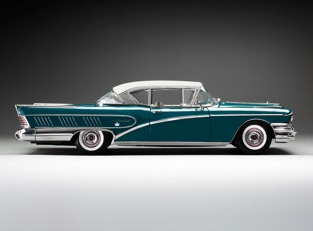 1958 Buick Limited Riviera Coupe (Glacier White / Dark Turquoise Poly)