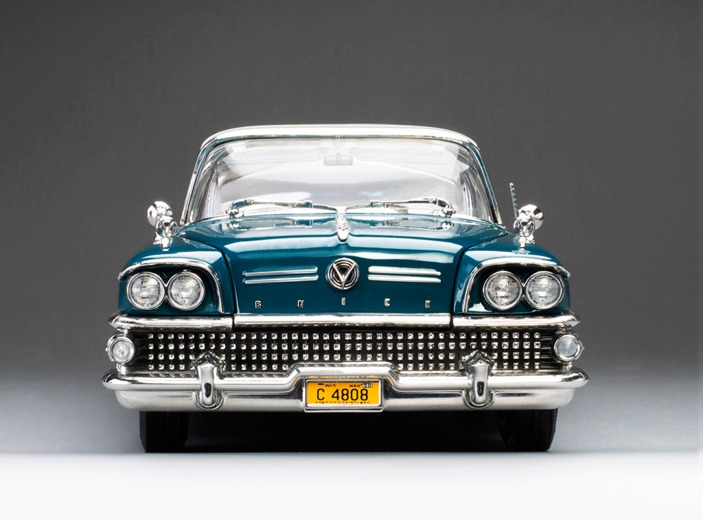 1958 Buick Limited Riviera Coupe (Glacier White / Dark Turquoise Poly)