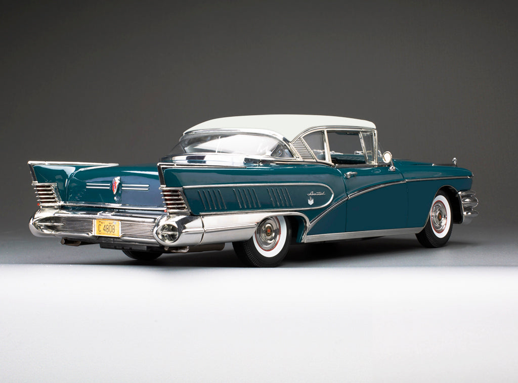 1958 Buick Limited Riviera Coupe (Glacier White / Dark Turquoise Poly)