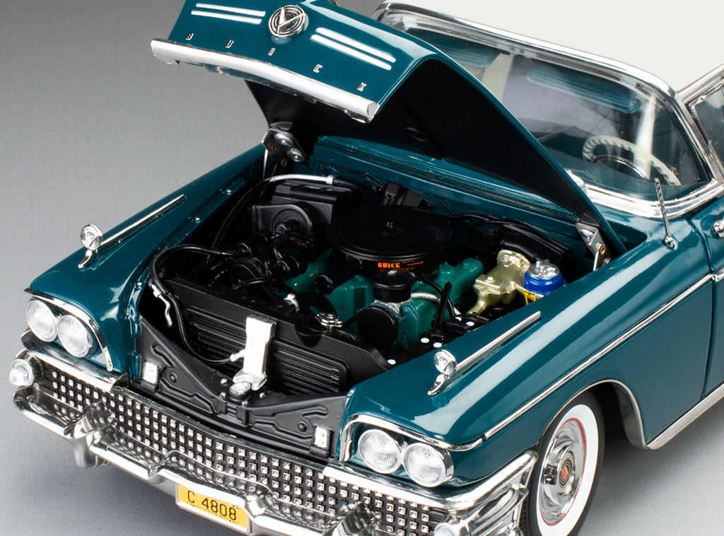 1958 Buick Limited Riviera Coupe (Glacier White / Dark Turquoise Poly)