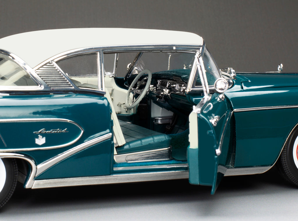 1958 Buick Limited Riviera Coupe (Glacier White / Dark Turquoise Poly)