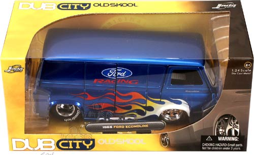 1965 Ford Econoline Van, Blue  with Flames, (Échelle-Scale 1:24)