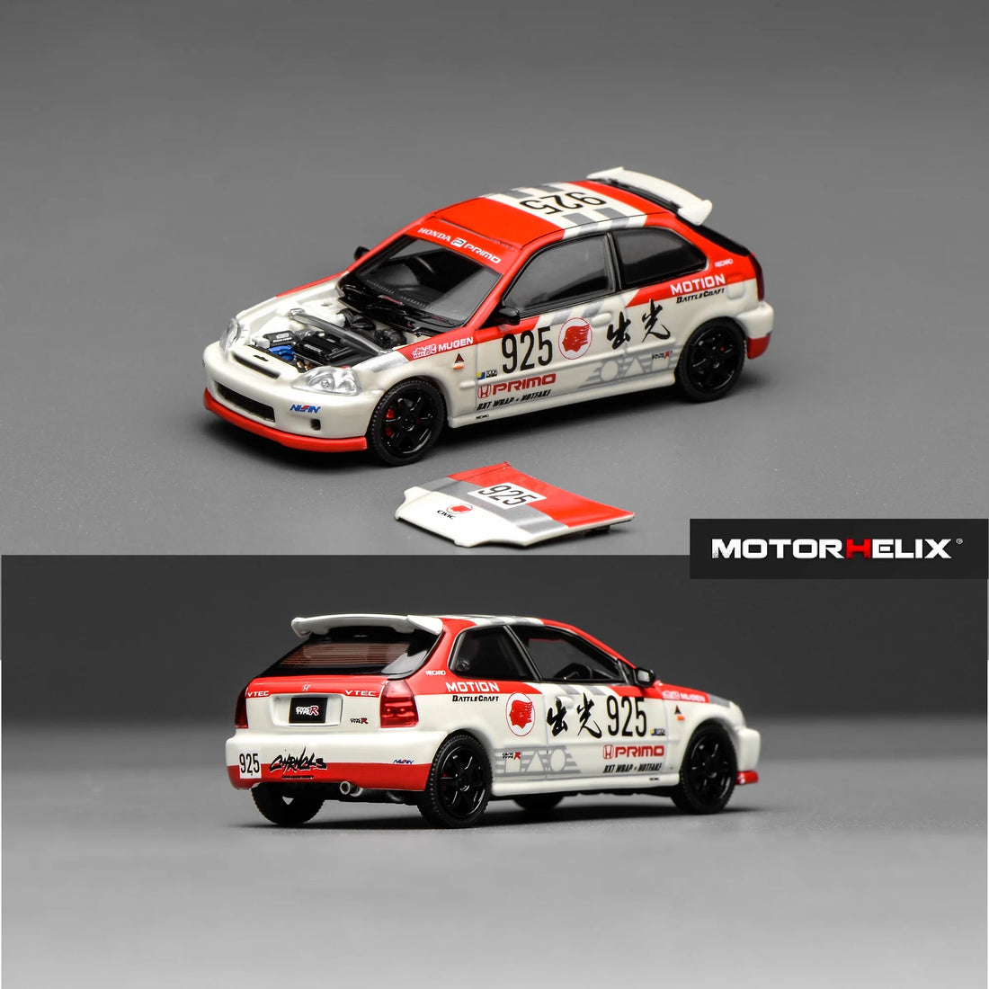 Motorhelix 1/64 Honda Civic Type R EK9 Idemitsu Motion Red M65040