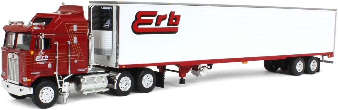 Kenworth K100 COE Aerodyne &amp;amp; Utility Ribbed Sided Refrigerated Trailer for ERB Transport in 1/64