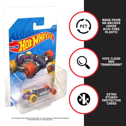 (1 BLISTER) Étui de protection EVORETRO Hot Wheels pour Mainline et Matchbox