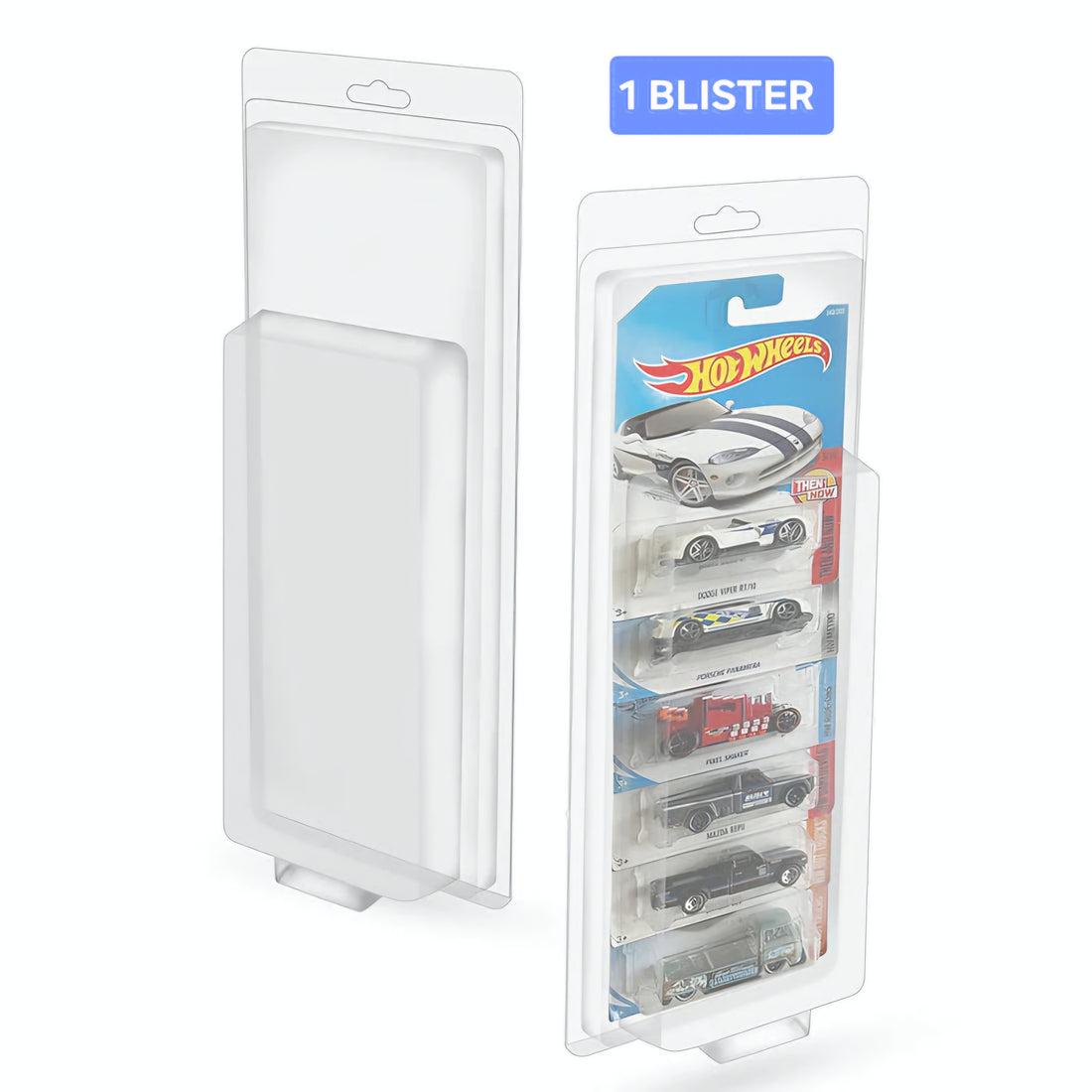 5 Cars Mainline Hot Wheels Blisters Protectors ( 1 Blister)