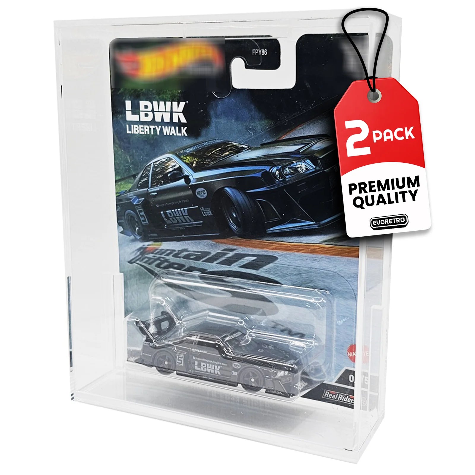 EVORETRO-Acrylic Protector Case for Hot Wheels Premium, Pack of 2