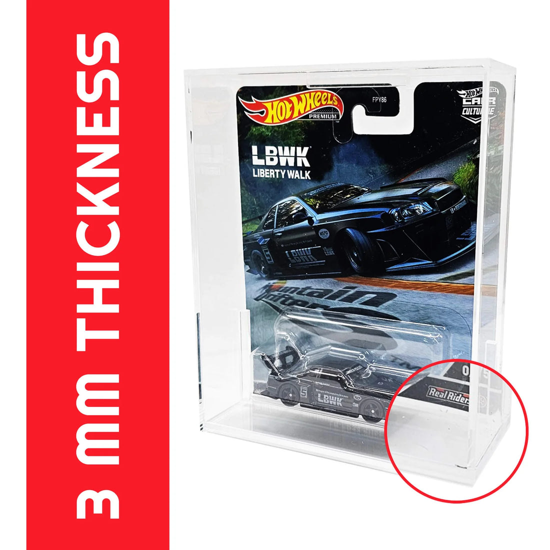 EVORETRO-Acrylic Protector Case for Hot Wheels Premium, Pack of 2