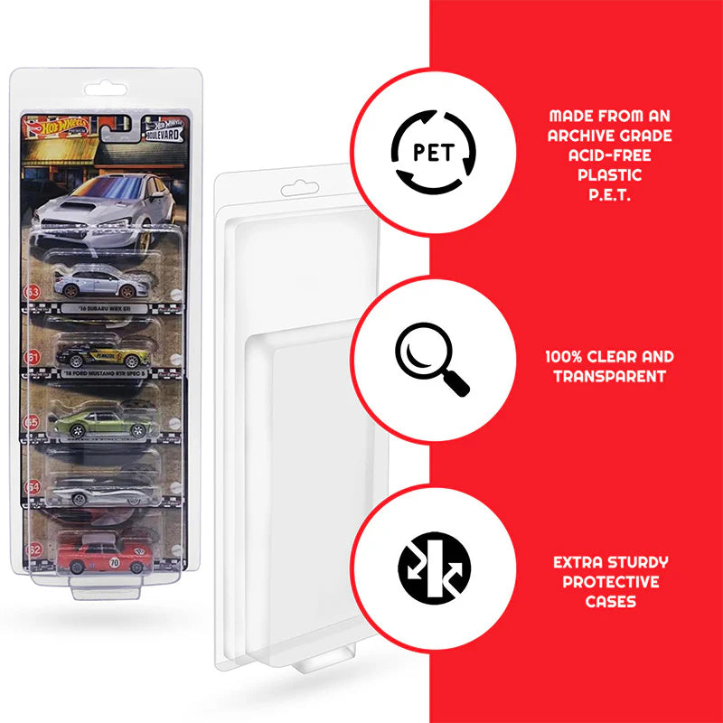 EvoRetro - Premium Hot Wheels 5-Car Protector (PACK OF 5)