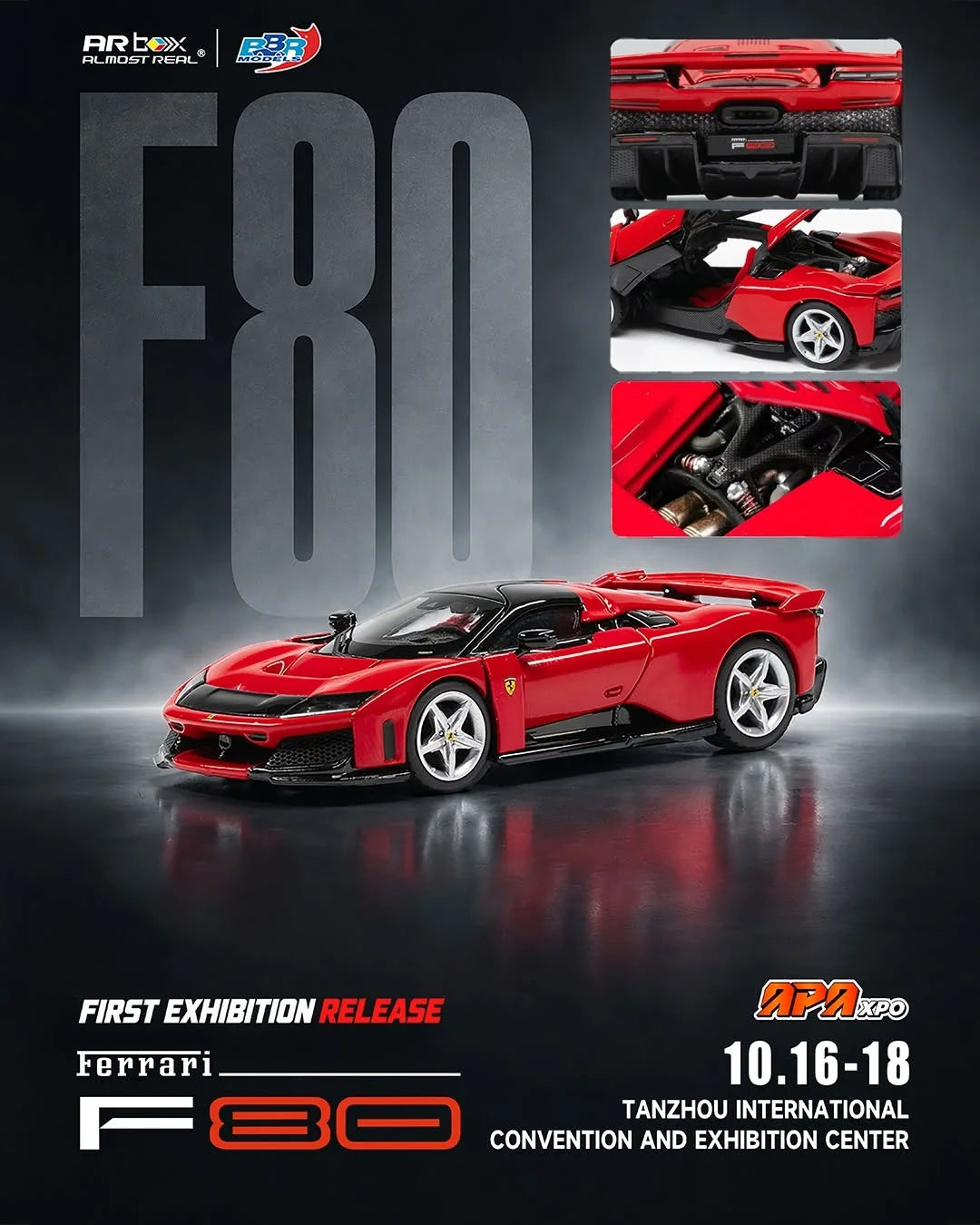 (PRE-ORDER 2027) BBR x Almost Real 1:64 Ferrari F80 – Rosso Corsa – Silver Wheels – APA XPO 2026 Exclusive – BBR64001A