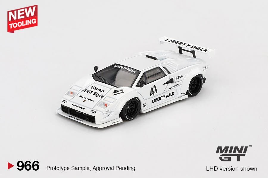 (2 par client-limit 2 per customer) Mini GT- Lamborghini Countach LB-WORKS White 2024 Tokyo Auto Salon MGT00966-L