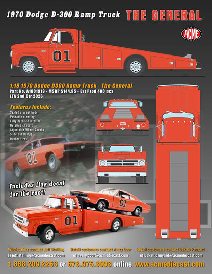 (PRE-ORDER 2026) 1970 Dodge D-300 Ramp Truck - The General