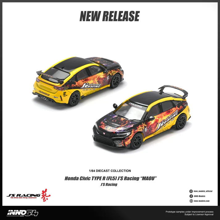 (PRE-ORDER 2026) Honda Civic Type R FL5 J’s Racing “MAOU” – INNO64 1:64 IN64-FL5JS-MAOU