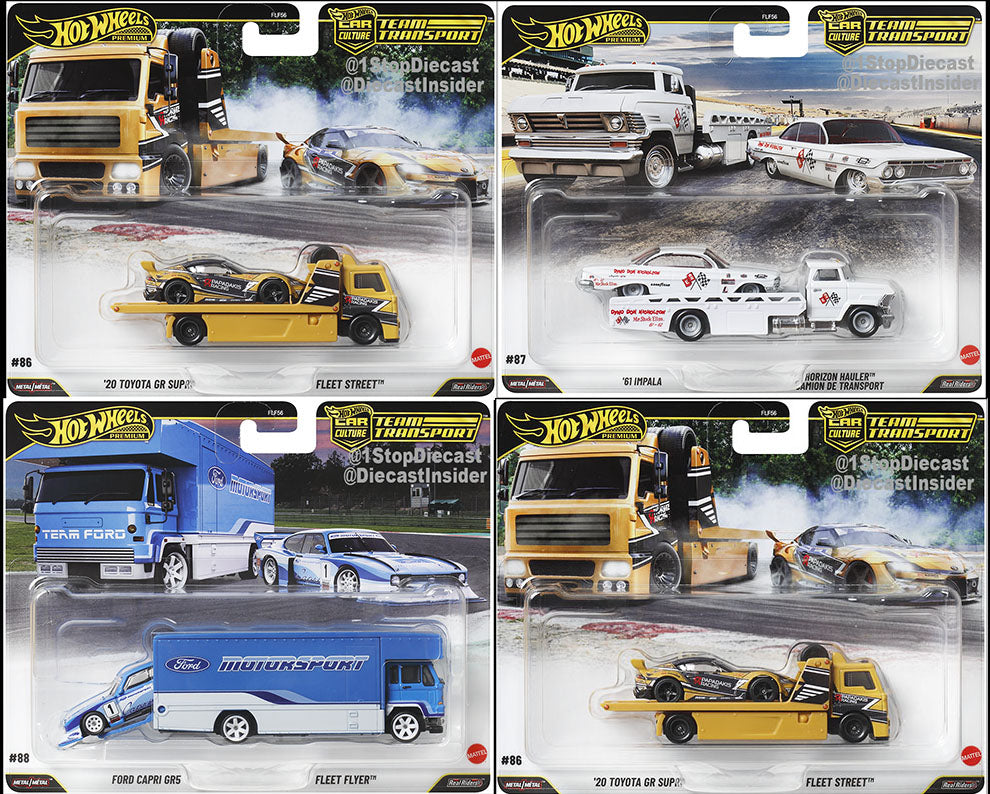 Hot Wheels 1:64 Team Transport 2025 J Case Assortment (Boite scellé de sealed box of 4) FLF56-957J-SEALED