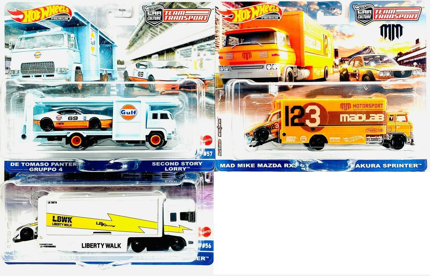 Hot Wheels Team Transport 2023 Case V (3 pcs)