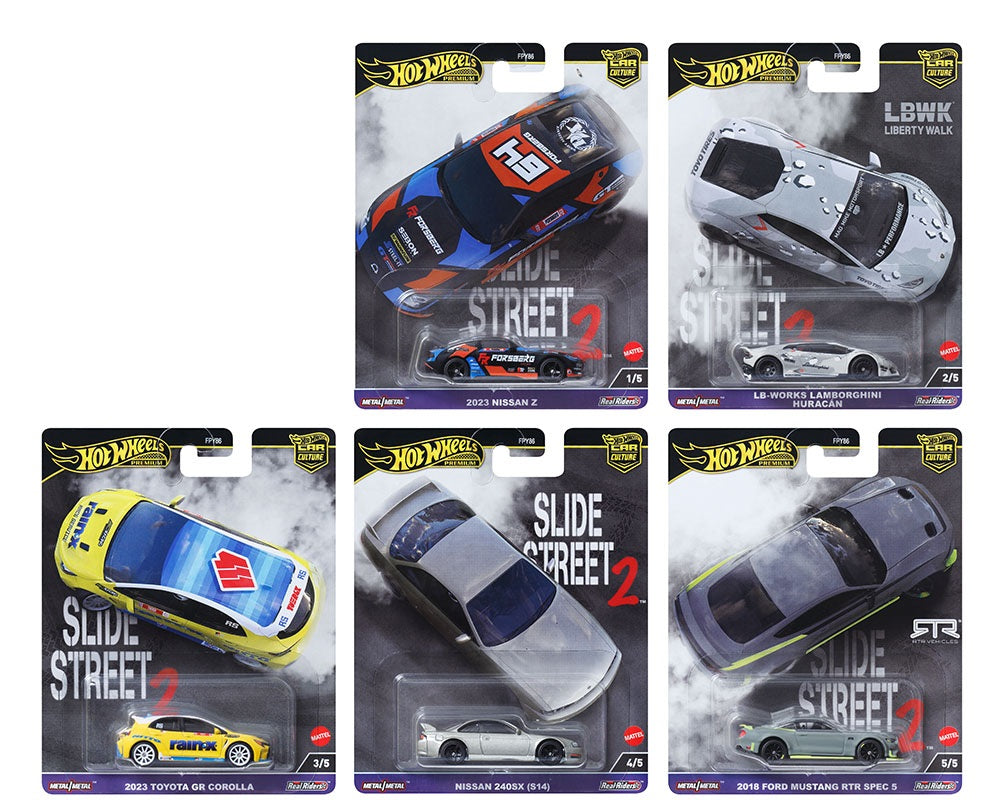 set-de-5-voitures-miniatures-Hot-Wheels-Slide-Street-2-collection