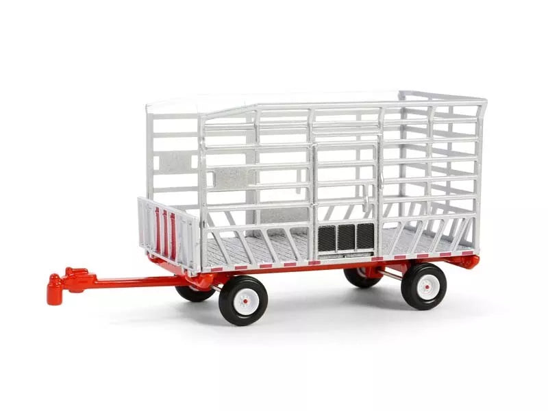 Bale Throw Wagon, Silver &amp; Red