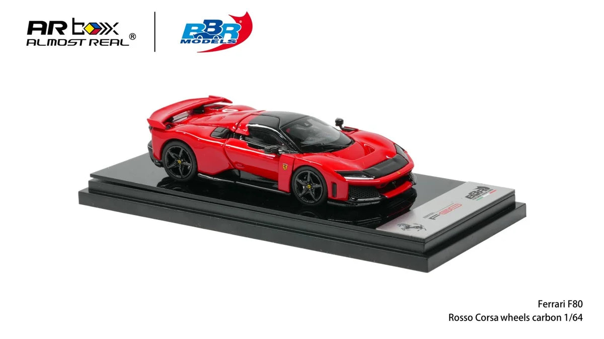 (PRE-ORDER 2027) BBR x Almost Real 1:64 Ferrari F80 – Rouge Corsa – Jantes en carbone – Édition exclusive CTE Shanghai 2026 – BBR64001A1