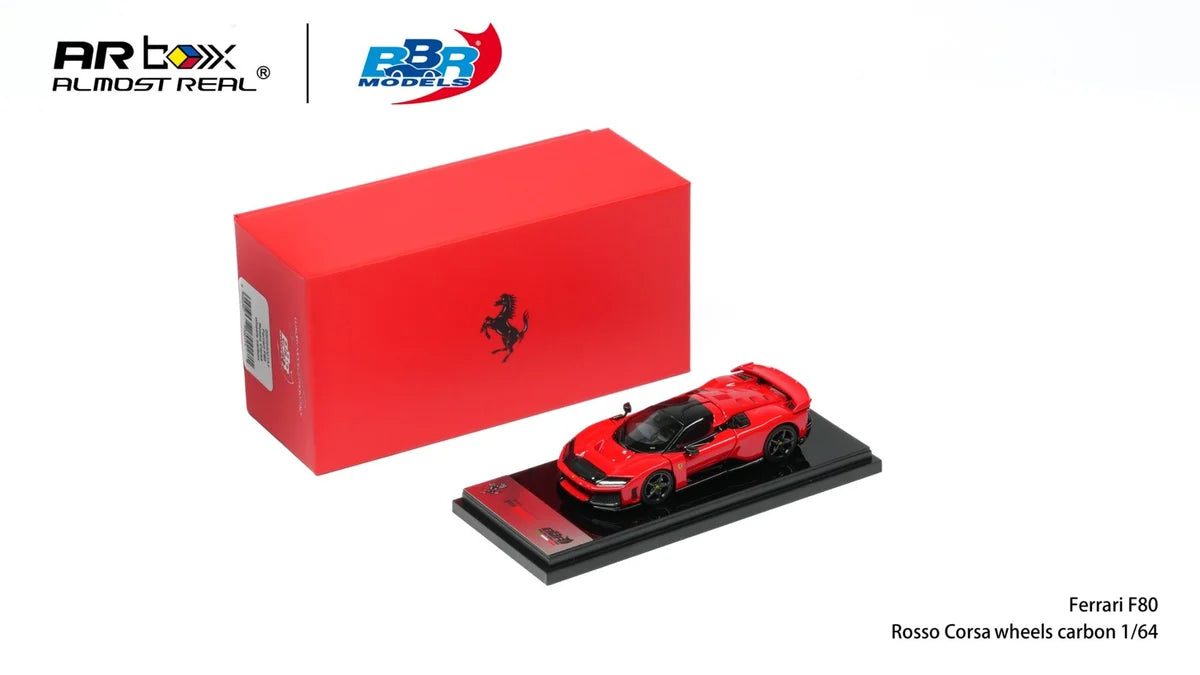 (PRE-ORDER 2027) BBR x Almost Real 1:64 Ferrari F80 – Rouge Corsa – Jantes en carbone – Édition exclusive CTE Shanghai 2026 – BBR64001A1