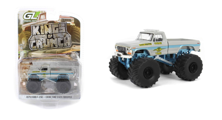 1979 Ford F-250 Monster Truck Crime Time State Trooper – GreenLight Kings of Crunch 1:64 – GL49195-F