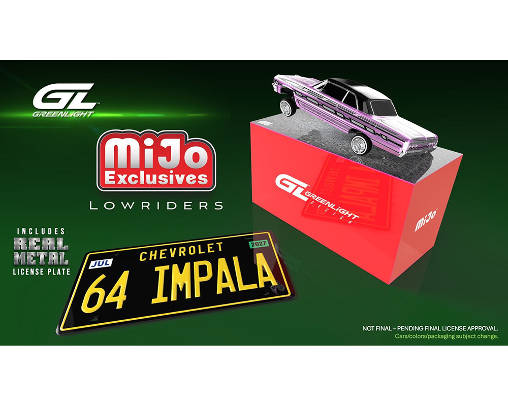 (PRE-ORDER 2026) 1963 Chevrolet Impala SS Lowriders MiJo Exclusives Dark Green with Metal License Plate - Greenlight 1:64 - GL51757-D
