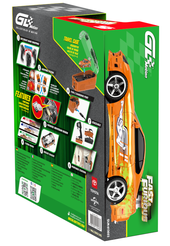 (PRE-ORDER 2027) GreenLight GL Motion 1:64 Toyota Supra 1994 orange de Brian – Fast &amp; Furious – Voiture télécommandée avec télécommande – GLM-INT-613052