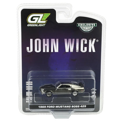GreenLight 1:64 1969 Ford Mustang BOSS 429 – John Wick (2014) – Silver Chrome Edition – Hobby Exclusive – GL30557