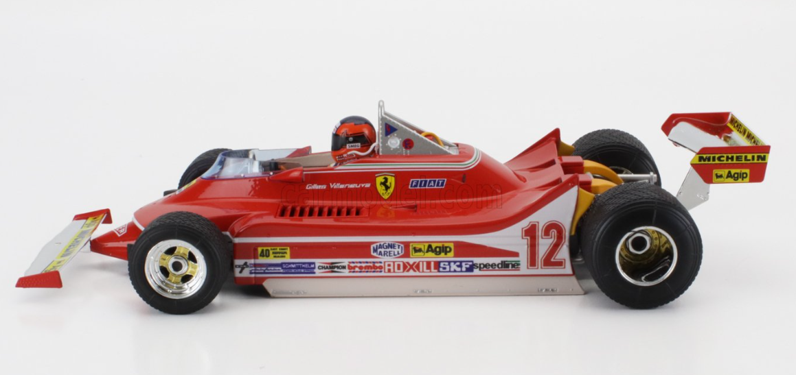 1979 USA GRAND PRIX. GILLES VILLENEUVE- F1 FERRARI - F1 312T4 N 12 WINNER WATKINS GLEN GP USA (WITH PILOT FIGURE AND RAIN WHEELS)