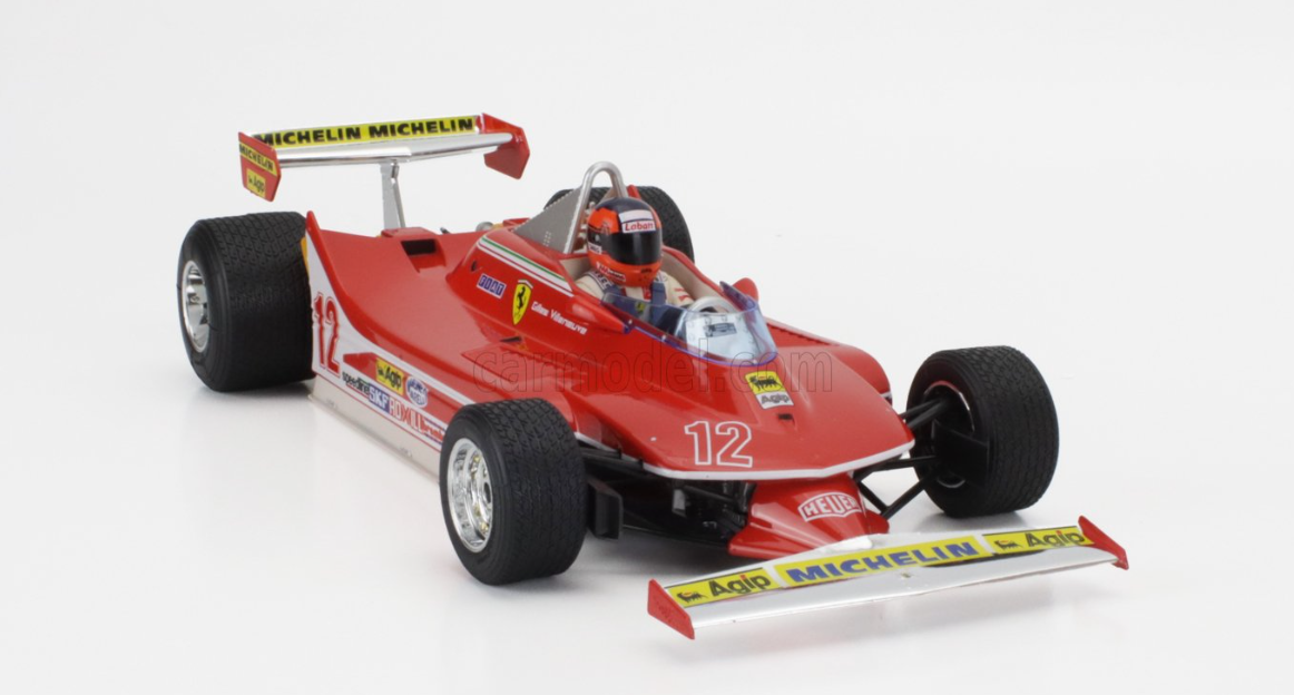 1979 USA GRAND PRIX. GILLES VILLENEUVE- F1 FERRARI - F1 312T4 N 12 WINNER WATKINS GLEN GP USA (WITH PILOT FIGURE AND RAIN WHEELS)