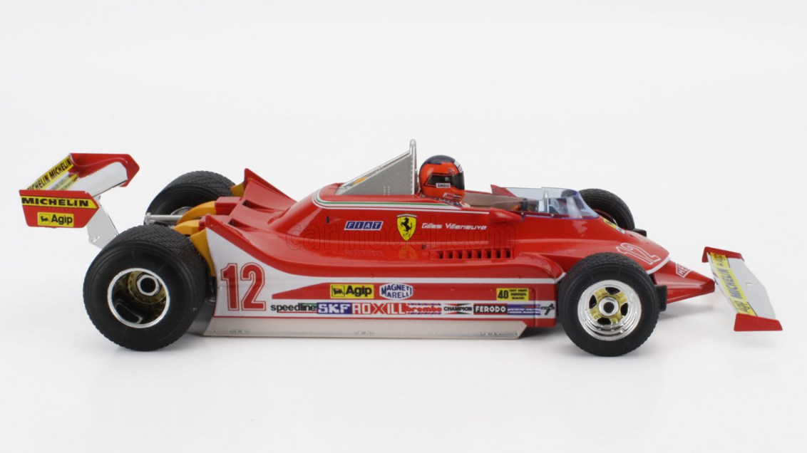 1979 USA GRAND PRIX. GILLES VILLENEUVE- F1 FERRARI - F1 312T4 N 12 WINNER WATKINS GLEN GP USA (WITH PILOT FIGURE AND RAIN WHEELS)