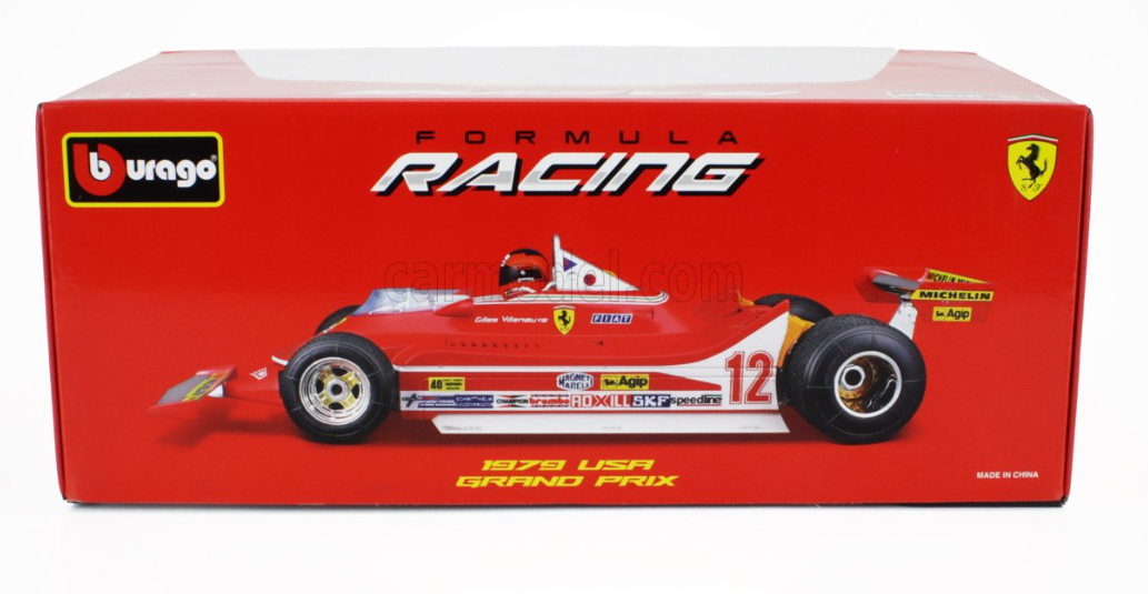 1979 USA GRAND PRIX. GILLES VILLENEUVE- F1 FERRARI - F1 312T4 N 12 WINNER WATKINS GLEN GP USA (WITH PILOT FIGURE AND RAIN WHEELS)