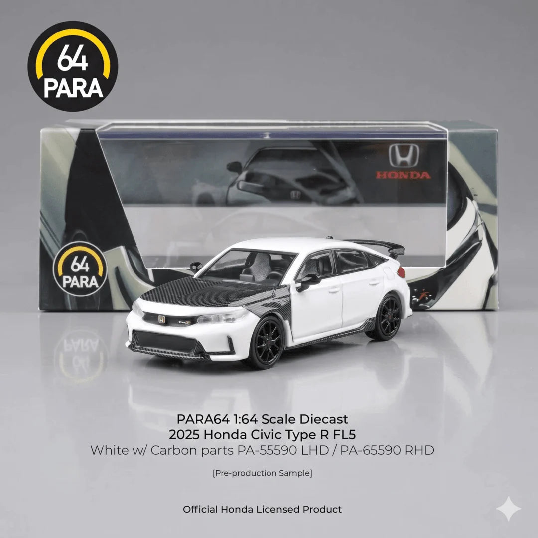PARA64 1/64 R2023 Honda Civic Type R FL5 White w/ Carbon parts LHD PA-55590 