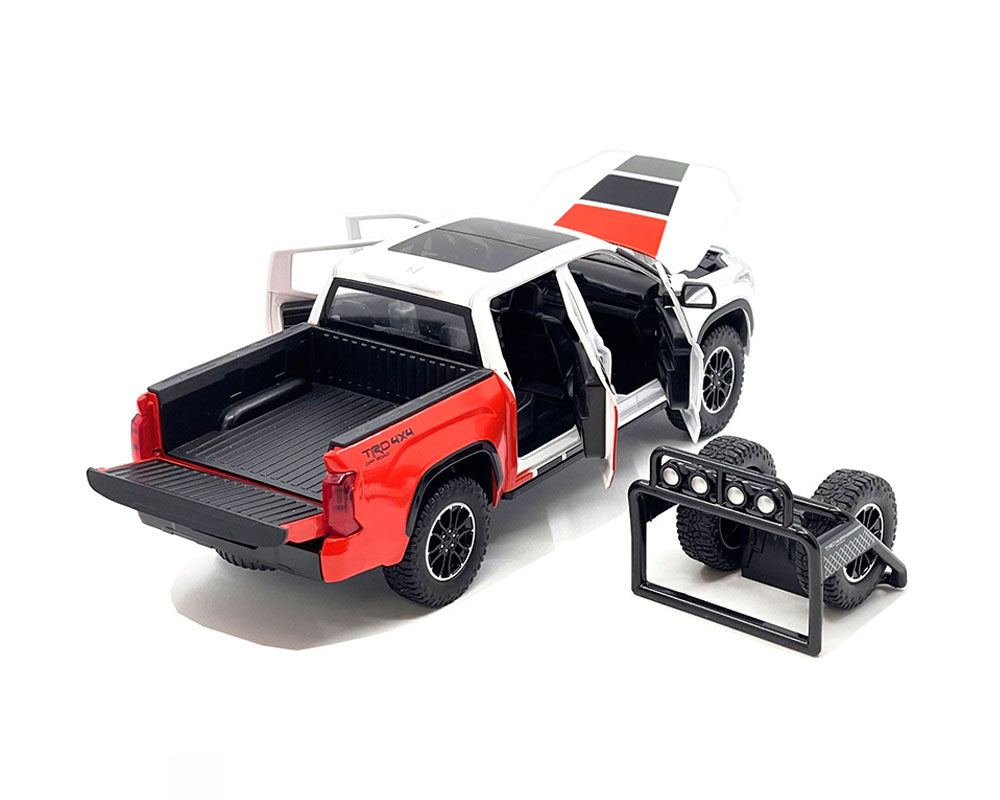 MiJo Exclusives 1:24 2023 Toyota Tundra TRD Off-Road Custom – (White with Grey, Black, and Red) H08555-MJS03