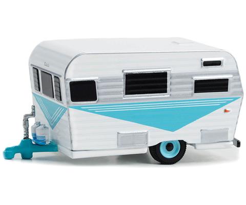 1958 Siesta Travel Trailer in Teal, White and Polished Silver