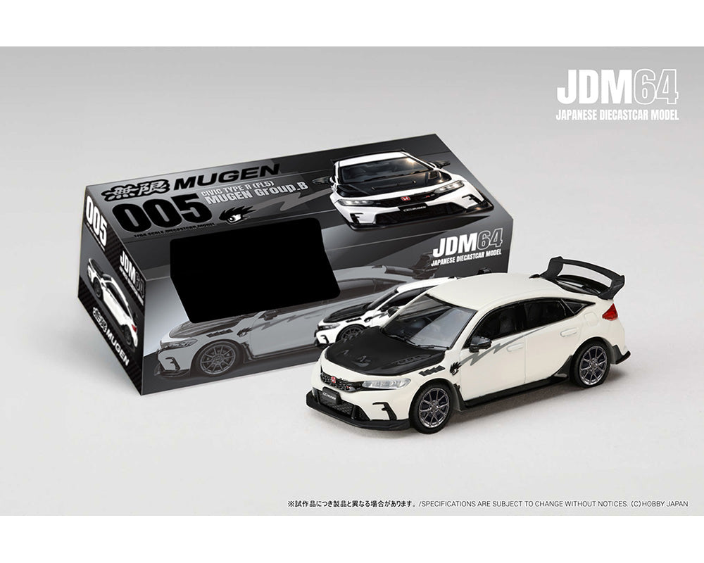 (PRE-ORDER 2026) Hobby Japan 1:64-Honda Civic Type R (FL5) MUGEN Group B 2024 – Championship White HJDM005B-29