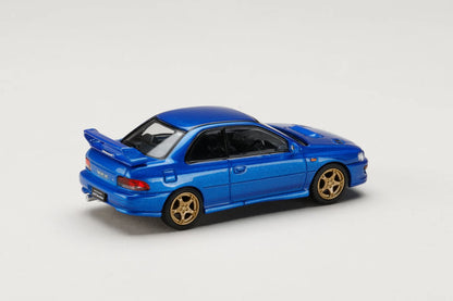 Subaru Impreza WRX Type R STI Version avec pare-chocs avant WR Type Sonic Blue Mica 1:64 – Hobby Japan JDM64 HJDM006-20