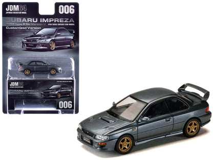 Subaru Impreza WRX Type R STI Version avec pare-chocs avant WR Type Cool Grey 1:64 – Hobby Japan JDM64 HJDM006-21