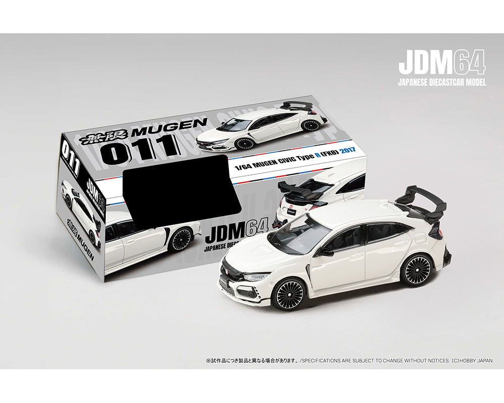 (PRE-ORDER 2026) Hobby Japan 1:64 Mugen Honda Civic Type R FK8 2017 Championship White HJDM011-23