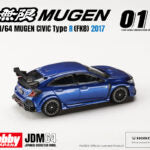 (PRE-ORDER 2026) Hobby Japan 1:64 Mugen Honda Civic Type R FK8 2017 Bleu Racing Pearl HJDM011-24