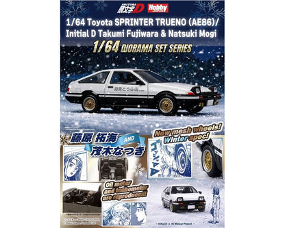 Hobby Japan 1:64 Toyota Sprinter Trueno (AE86) – Initial D – Takumi Fujiwara &amp; Natsuki Mogi Diorama Set – HJDMD001F