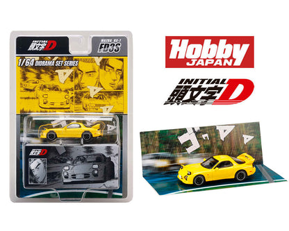 (PRE-0RDER 2025-26) Hobby Japan JDM64- Initial D Diorama Set Series MAZDA RX-7 (FD3S) Project D Keisuke Takahashi VS Wataru Akiyama HJDMD002B