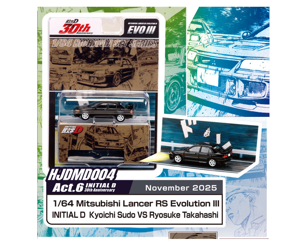 Hobby Japan JDM64- Initial D 30th Anniversary Mitsubishi Lancer RS Evolution III-Black HJDMD004