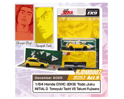 Hobby Japan JDM64-Initial D 30th Anniversary Honda CIVIC (EK9)-Yellow HJDMD007