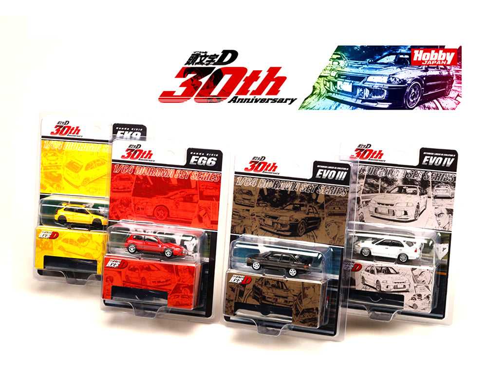 Hobby Japan JDM64- Initial D 30th Anniversary Mitsubishi Lancer RS Evolution III-White HJDMD003
